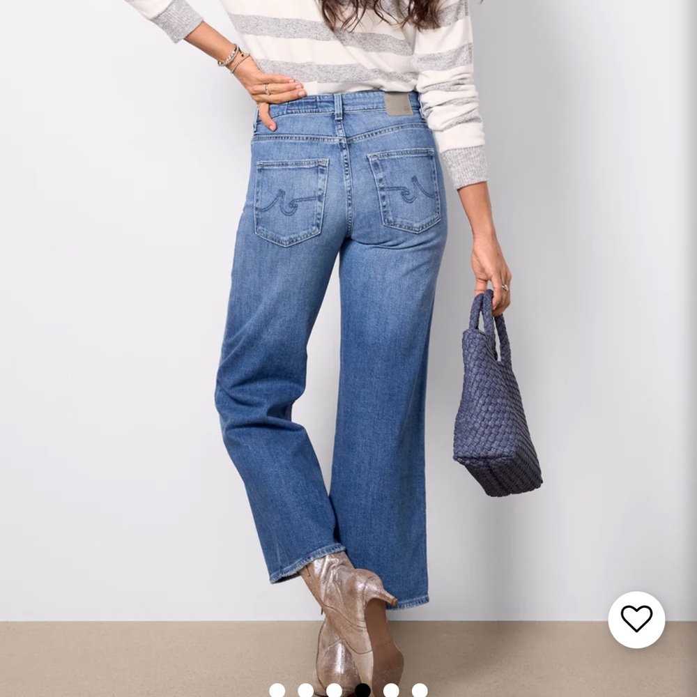 AG Jeans Saige Mid Rise Ankle Wide Leg Denim Size 27